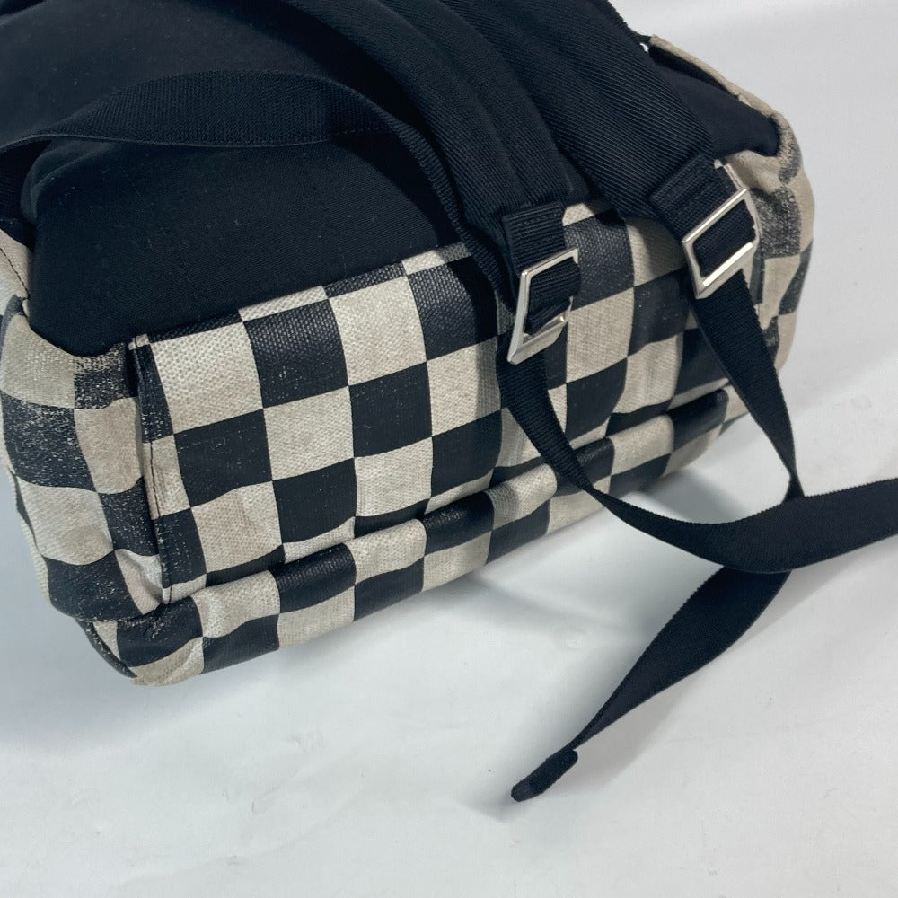 SAINT LAURENT PARIS 609109 格子柄 バックパック カバン リュックサック レザー/コーティングキャンバス メンズ ベージュ