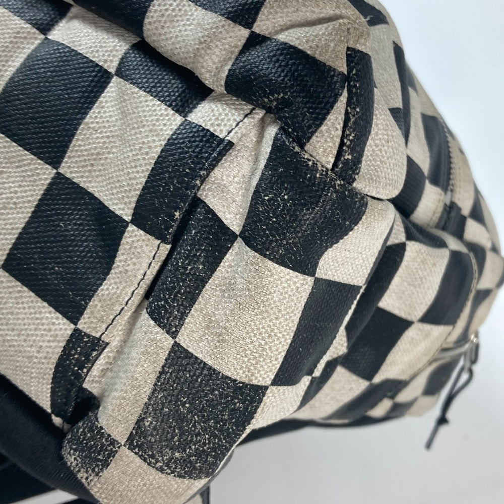 SAINT LAURENT PARIS 609109 格子柄 バックパック カバン リュックサック レザー/コーティングキャンバス メンズ ベージュ