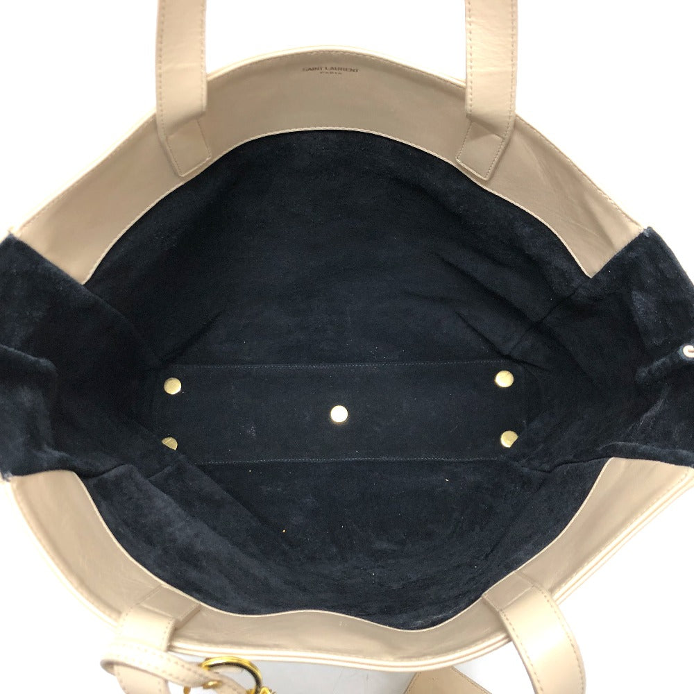 SAINT LAURENT PARIS ロゴ カバン トートバッグ バッグ ハンドバック トートバッグ レザー レディース ベージュ