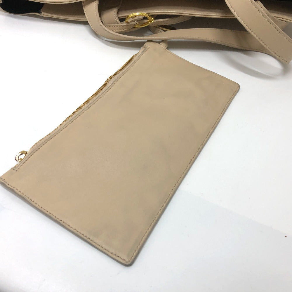 SAINT LAURENT PARIS ロゴ カバン トートバッグ バッグ ハンドバック トートバッグ レザー レディース ベージュ