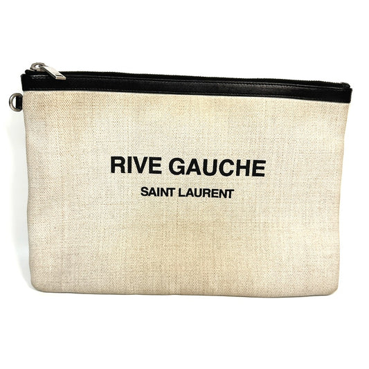 SAINT LAURENT PARIS 565722 ポーチ RIVE GAUCHE リヴゴーシュ カバン クラッチバッグ コーティングキャンバス メンズ グレー