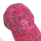SAINT LAURENT PARIS 677545 Logo Tweed Baseball Cap, Wool, Women's, Red