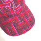 SAINT LAURENT PARIS 677545 Logo Tweed Baseball Cap, Wool, Women's, Red