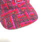 SAINT LAURENT PARIS 677545 Logo Tweed Baseball Cap, Wool, Women's, Red