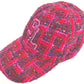 SAINT LAURENT PARIS 677545 Logo Tweed Baseball Cap, Wool, Women's, Red