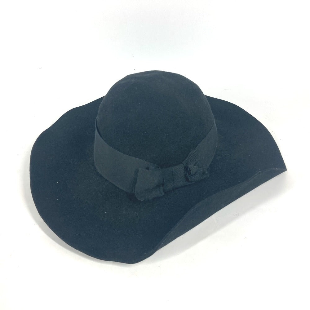 SAINT LAURENT PARIS リボン ハット帽 帽子 バケットハット ハット フェルト レディース ブラック - brandshop-reference