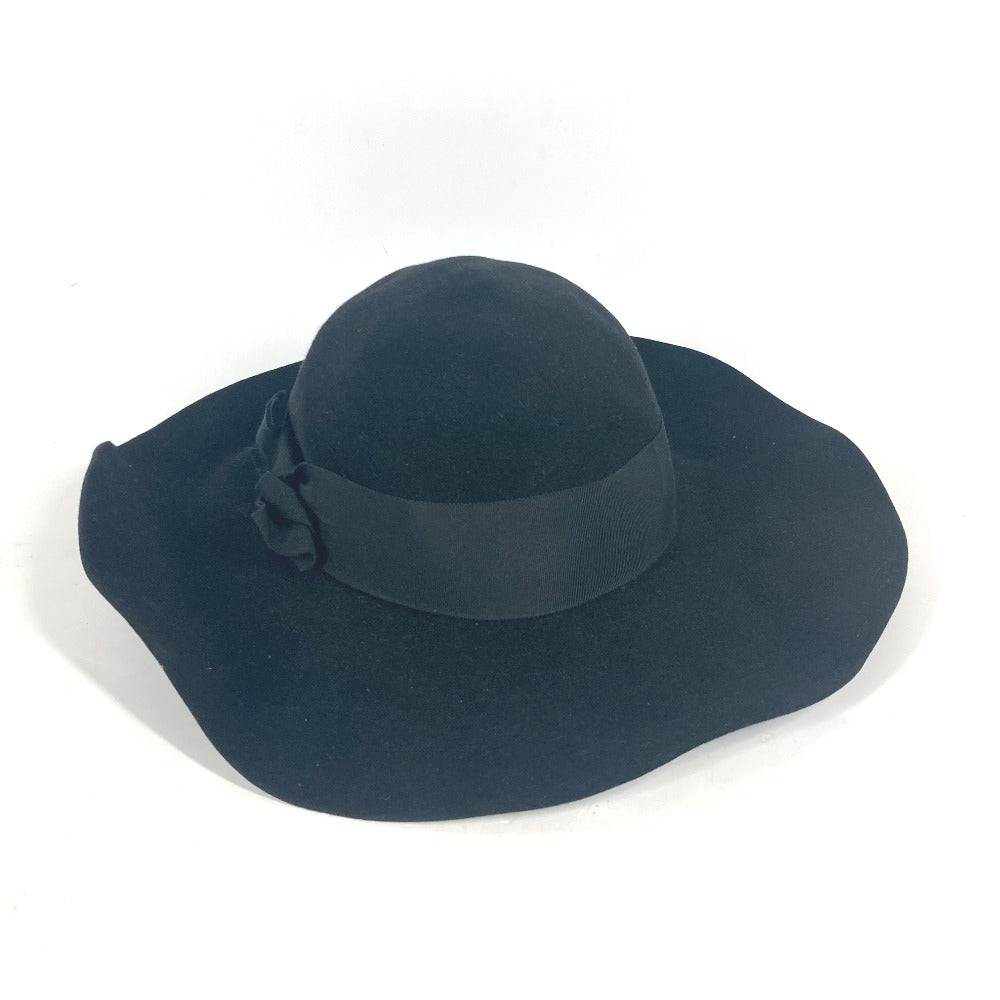 SAINT LAURENT PARIS リボン ハット帽 帽子 バケットハット ハット フェルト レディース ブラック - brandshop-reference