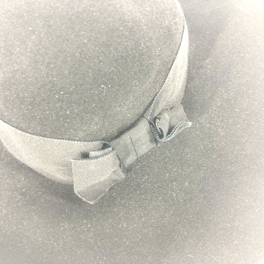 SAINT LAURENT PARIS リボン ハット帽 帽子 バケットハット ハット フェルト レディース ブラック - brandshop-reference