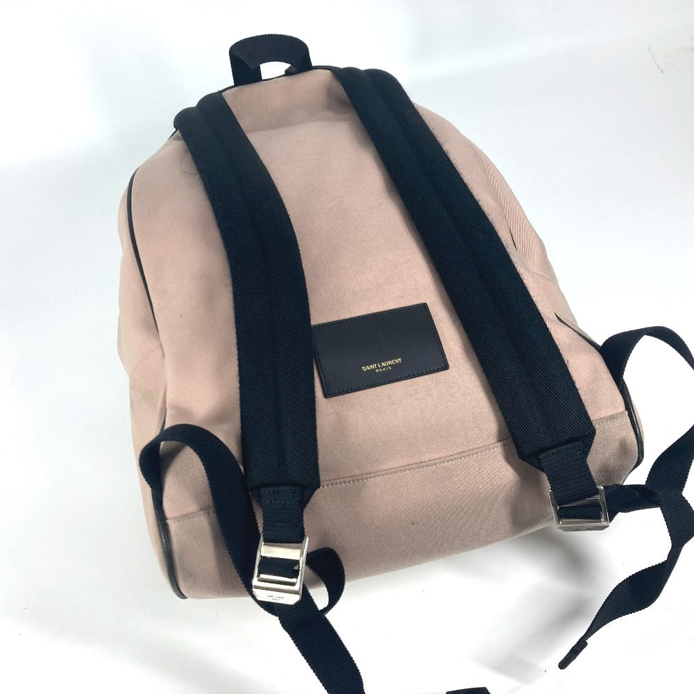 SAINT LAURENT PARIS 326865 ロゴ カバン バックパック リュックサック キャンバス/レザー ユニセックス ピンクベージュ系