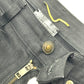 SAINT LAURENT PARIS D01 W/SK-LW クラッシュ ダメージ スキニー ジーンズ アパレル ボトムス デニムパンツ コットン レディース ブラック