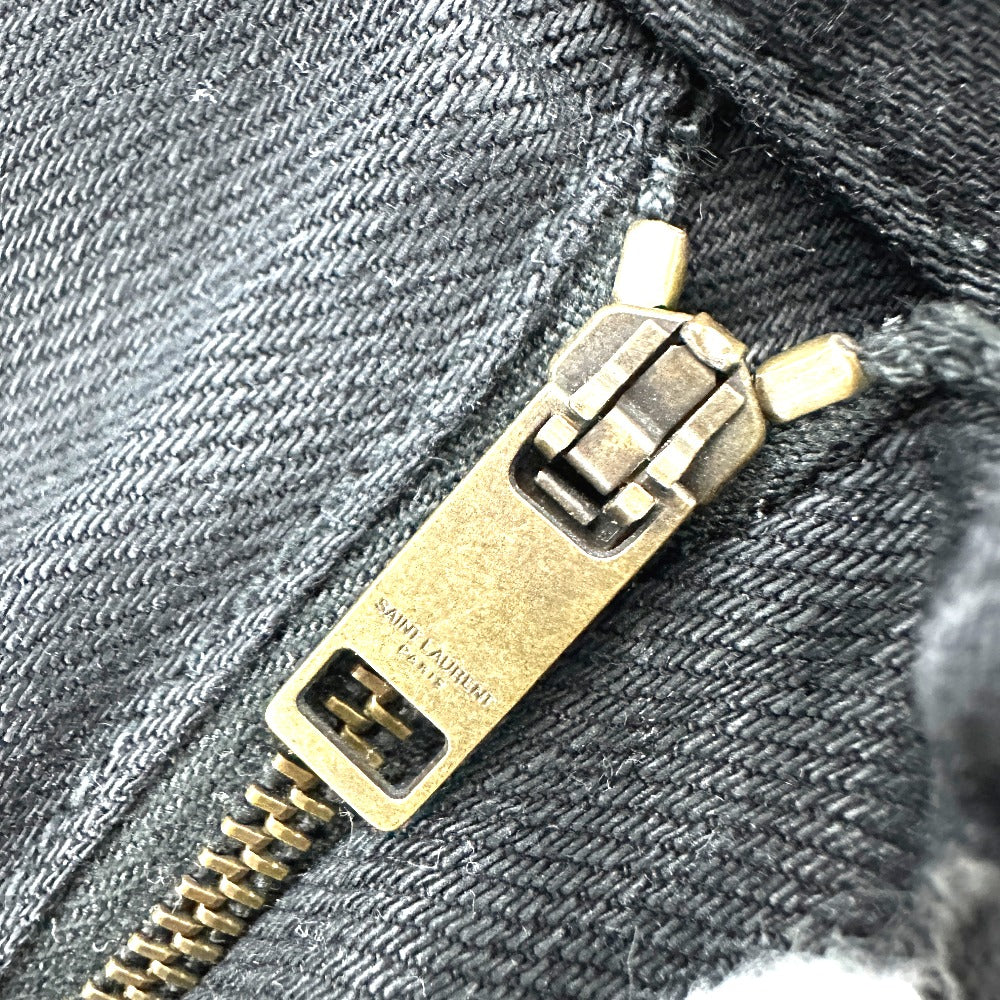 SAINT LAURENT PARIS D01 W/SK-LW クラッシュ ダメージ スキニー ジーンズ アパレル ボトムス デニムパンツ コットン レディース ブラック
