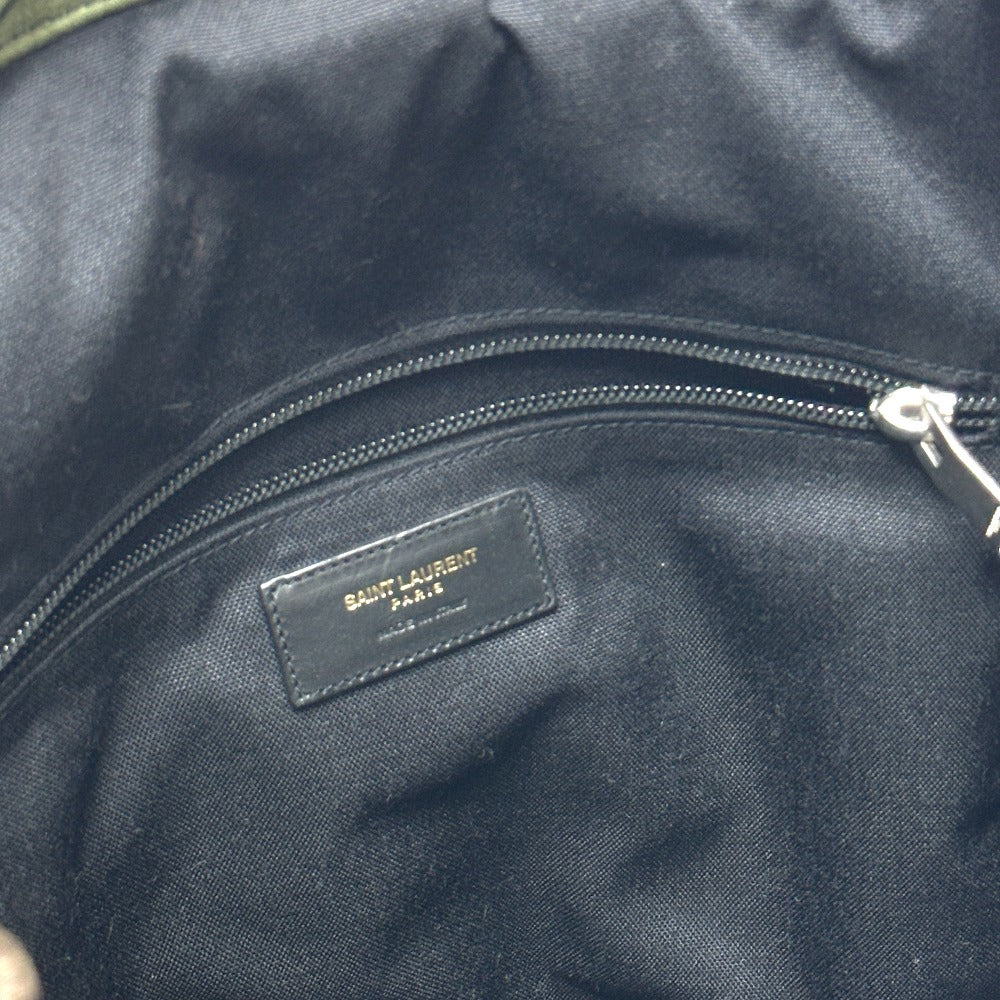 SAINT LAURENT PARIS 437110 マルチポケット カモフラージュ 迷彩 バックパック カバン リュックサック キャンバス/レザー ユニセックス グリーン