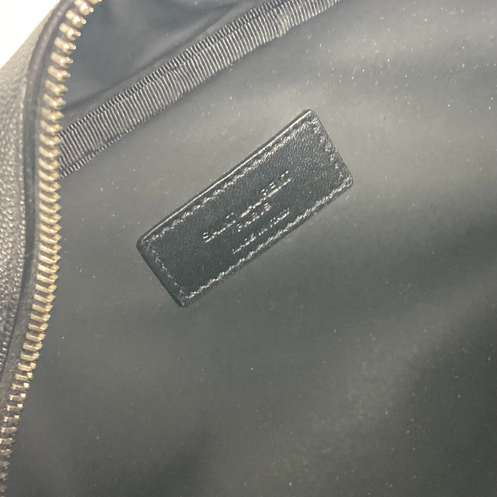 SAINT LAURENT PARIS 609347 ロゴ 持ち手つき グルーミングケース ポーチ カバン セカンドバッグ レザー メンズ ブラック