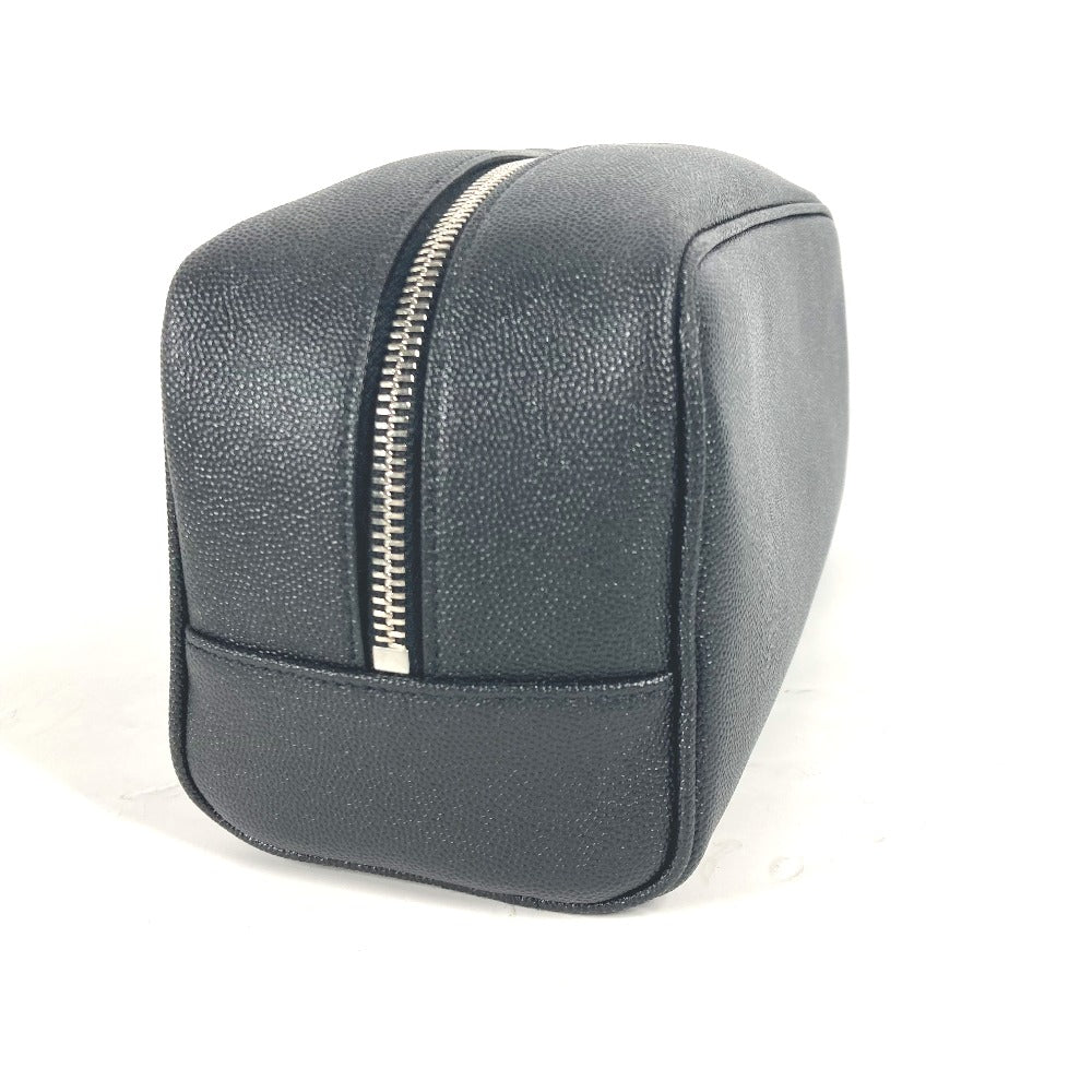 SAINT LAURENT PARIS 609347 ロゴ 持ち手つき グルーミングケース ポーチ カバン セカンドバッグ レザー メンズ ブラック