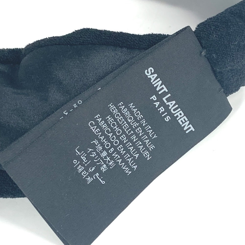 SAINT LAURENT PARIS 682968 ヘッドバンド ヘアアクセサリー パイル ヘアバンド コットン レディース ブラック