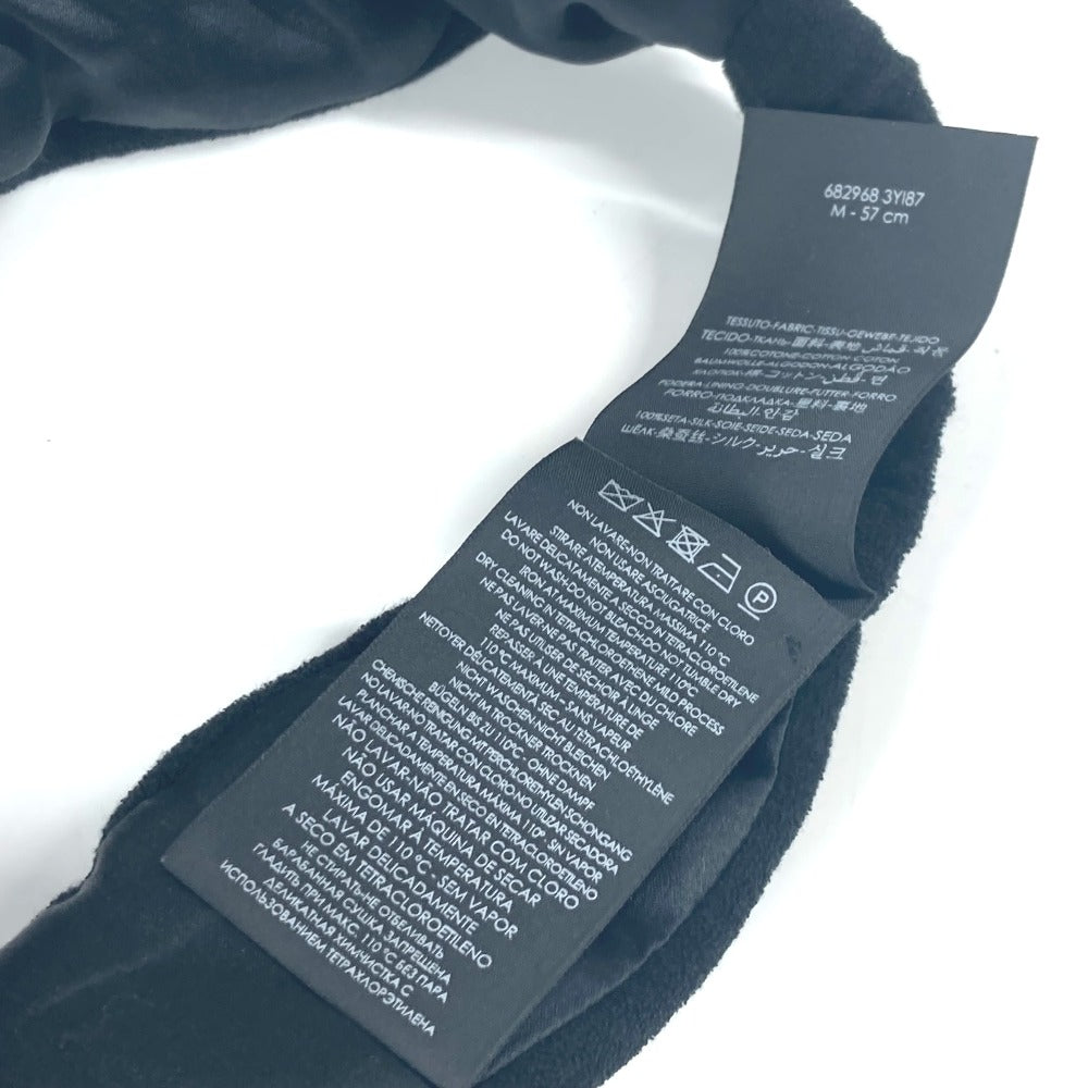 SAINT LAURENT PARIS 682968 ヘッドバンド ヘアアクセサリー パイル ヘアバンド コットン レディース ブラック