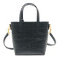 SAINT LAURENT PARIS 712367 ロゴ ミニショッピングバッグ 2WAY カバン 斜め掛け ショルダー ハンドバッグ 型押しレザー レディース ブラック