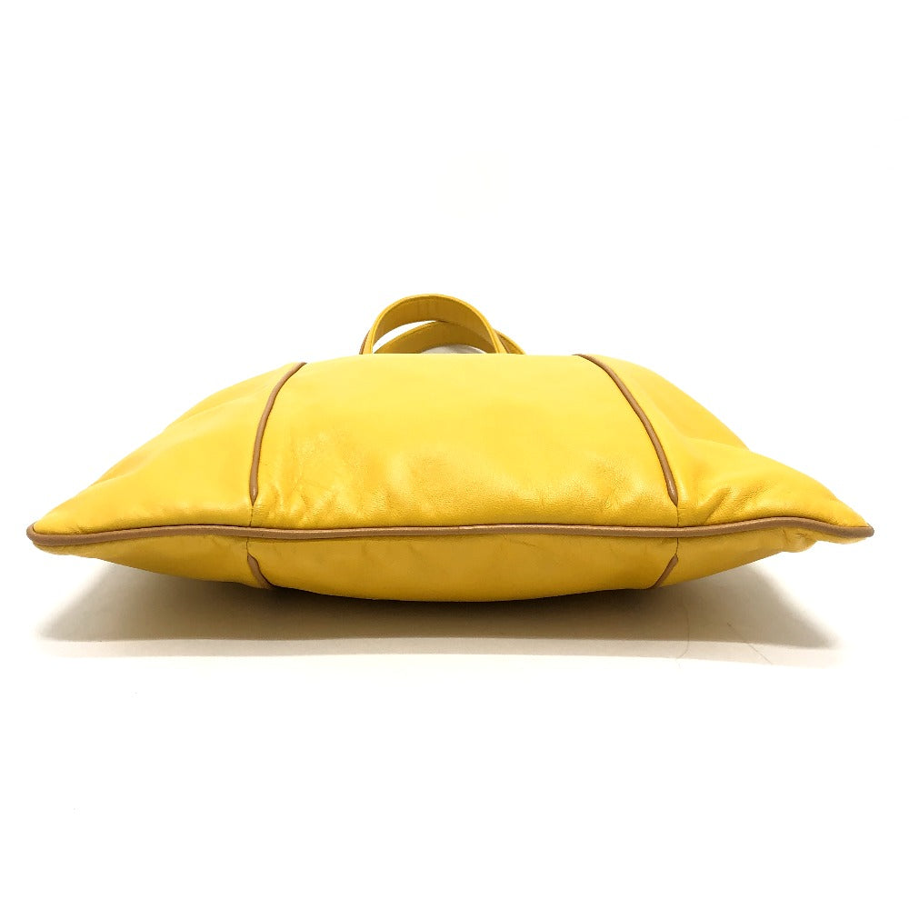 LOEWE Logo Anag Lamb Handbag, vertical, flat Tote Bag Leather yellow Used