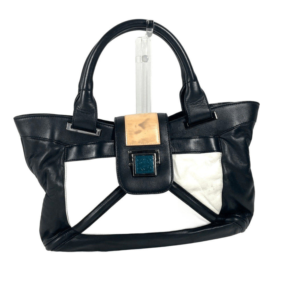 LOEWE ロゴ アナグラム カバン ハンドバッグ 肩掛け ショルダーバッグ トートバッグ レザー レディース ブラック