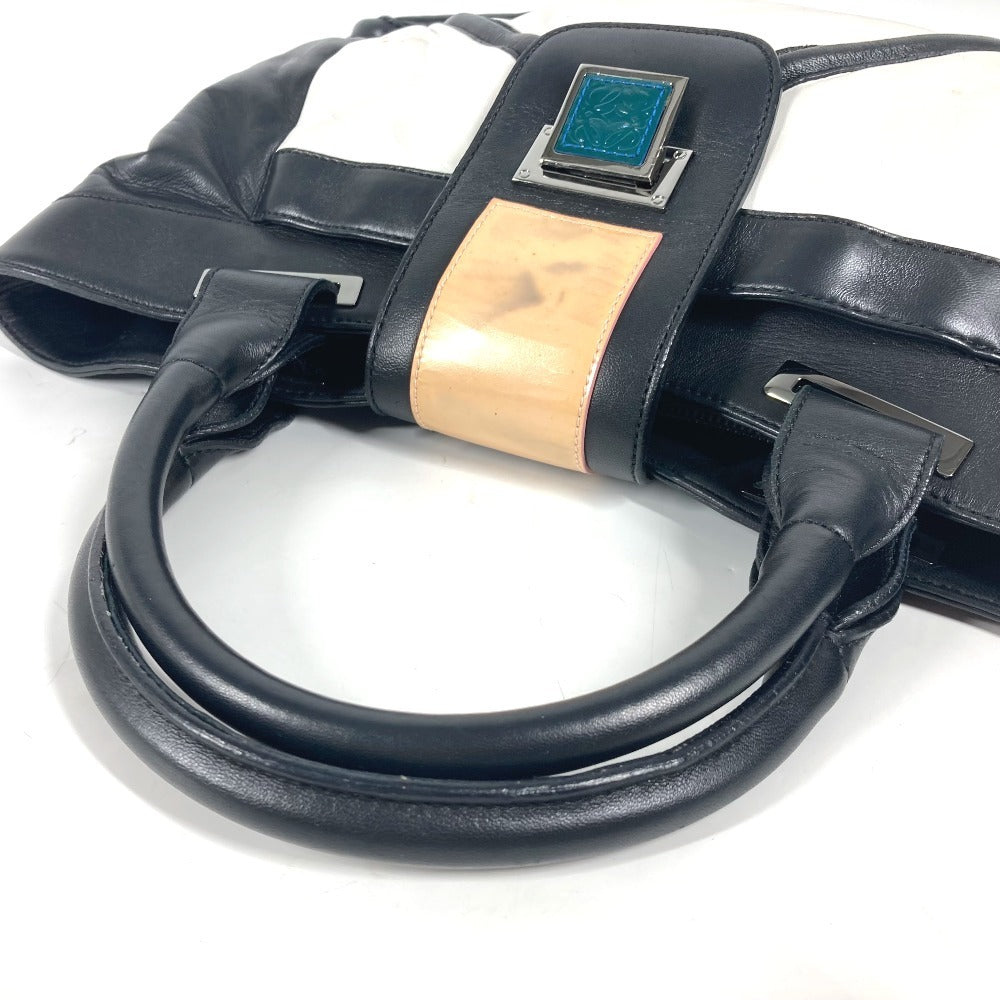 LOEWE ロゴ アナグラム カバン ハンドバッグ 肩掛け ショルダーバッグ トートバッグ レザー レディース ブラック