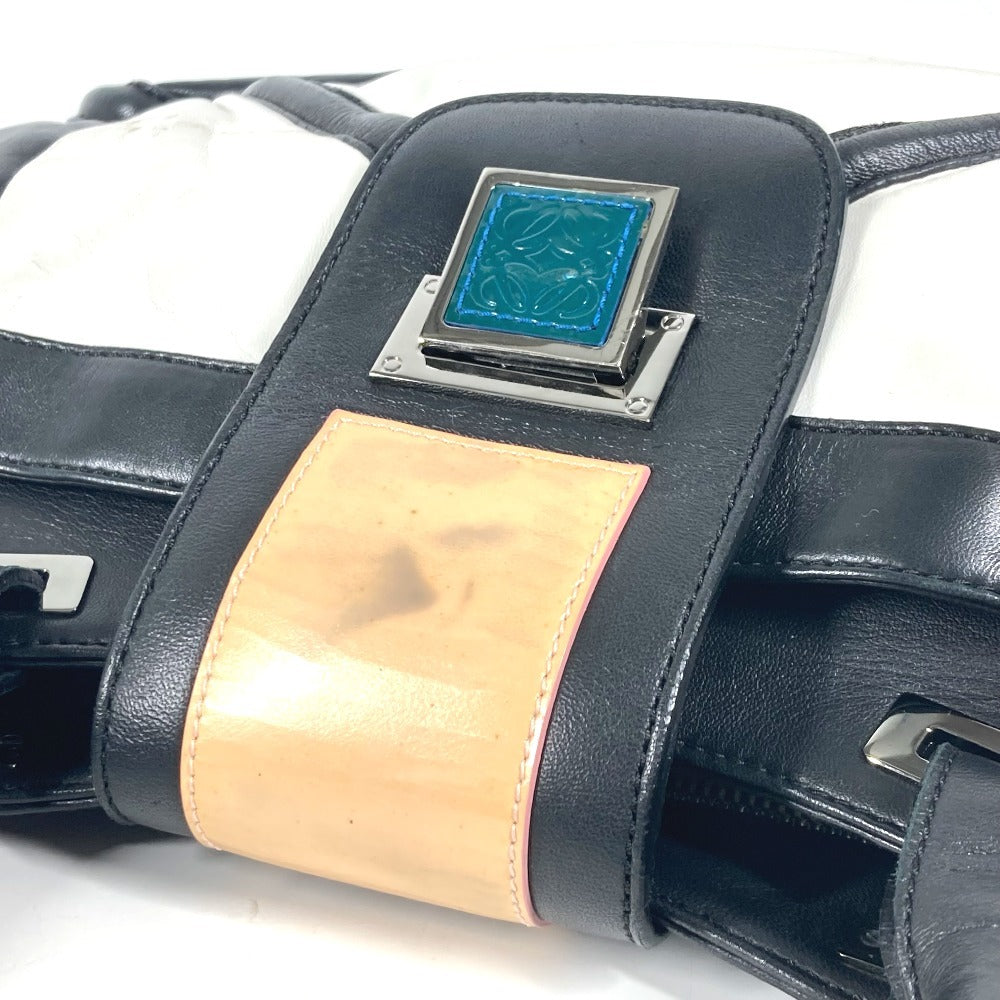 LOEWE ロゴ アナグラム カバン ハンドバッグ 肩掛け ショルダーバッグ トートバッグ レザー レディース ブラック
