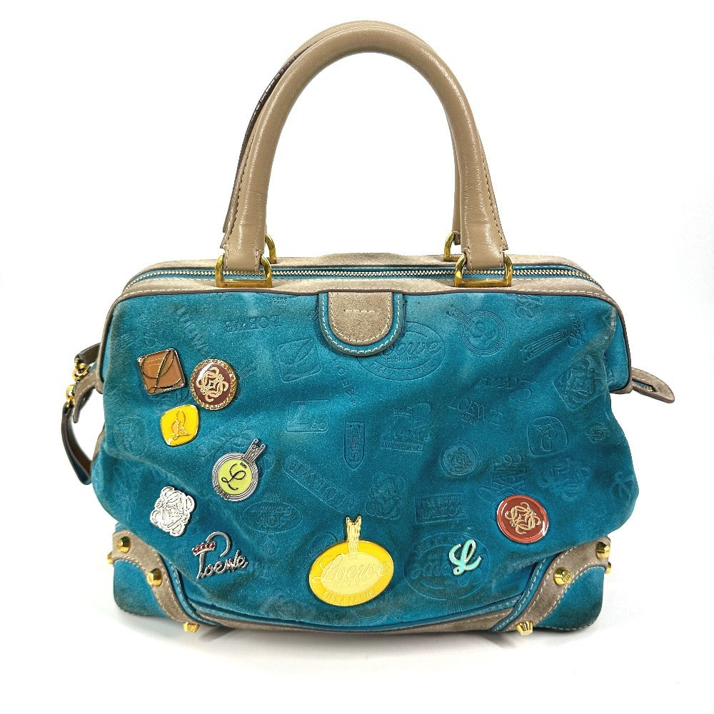 LOEWE 160周年 カバン ハンドバッグ トートバッグ ミニ ボストンバッグ レザー/スエード レディース ブルー