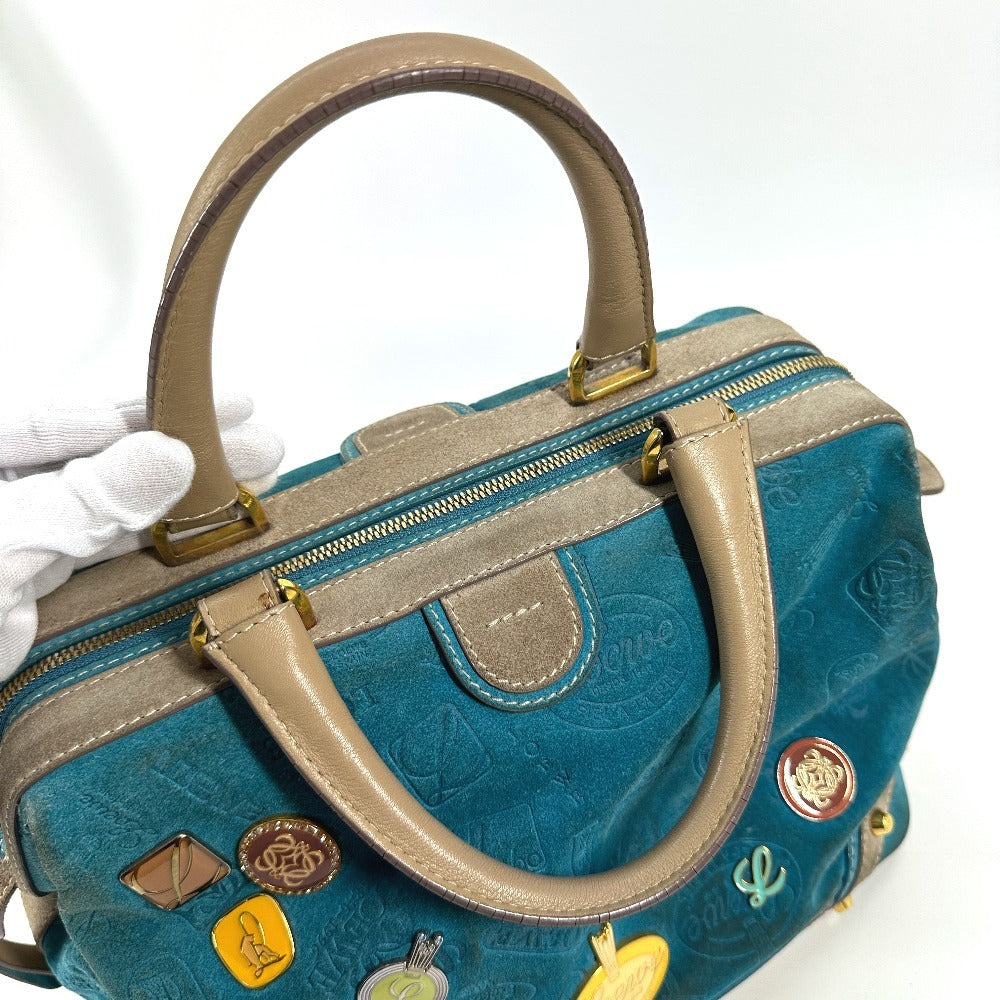 LOEWE 160周年 カバン ハンドバッグ トートバッグ ミニ ボストンバッグ レザー/スエード レディース ブルー