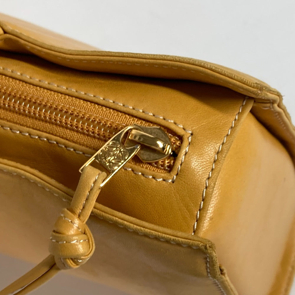 LOEWE アマソナ ロゴ ハンドバッグ トートバッグ レザー レディース イエロー