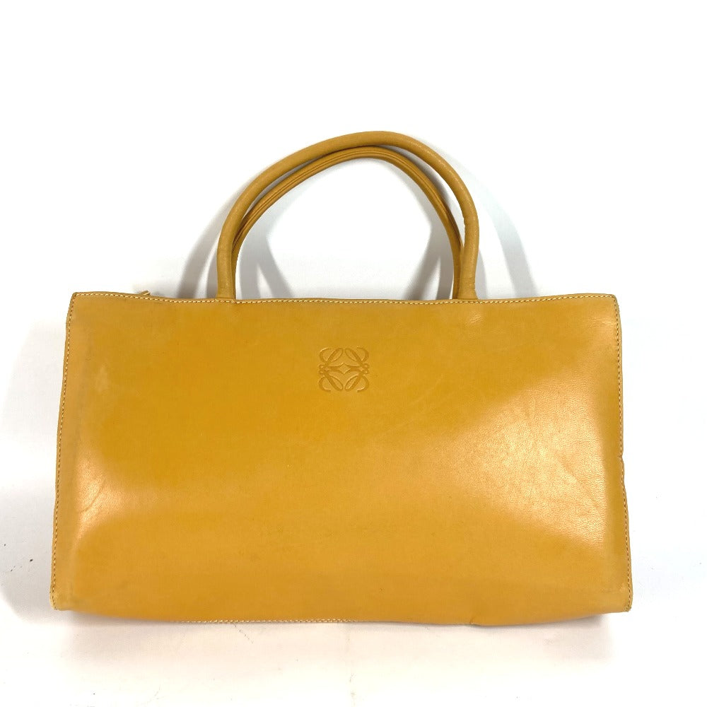 LOEWE アマソナ ロゴ ハンドバッグ トートバッグ レザー レディース イエロー