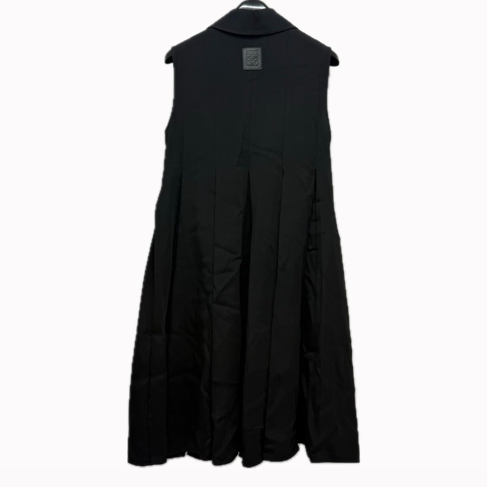 LOEWE S359Y09XG5 Trapeze Short Dress, Sleeveless, Knee-Length, with Pockets, Rayon, Black, Women's