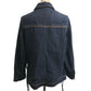 LOEWE S359Y50X77 ワークウエア デニムジャケット アパレル ロゴ レザーポケット ジャケット コットンデニム レディース ブルー