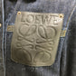 LOEWE S359Y50X77 ワークウエア デニムジャケット アパレル ロゴ レザーポケット ジャケット コットンデニム レディース ブルー