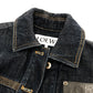 LOEWE S359Y50X77 ワークウエア デニムジャケット アパレル ロゴ レザーポケット ジャケット コットンデニム レディース ブルー