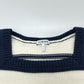 LOEWE S359Y55K79 Anagram Stripes Knit short-sleeved sleeveless apparel sweater cotton White/Navy Used