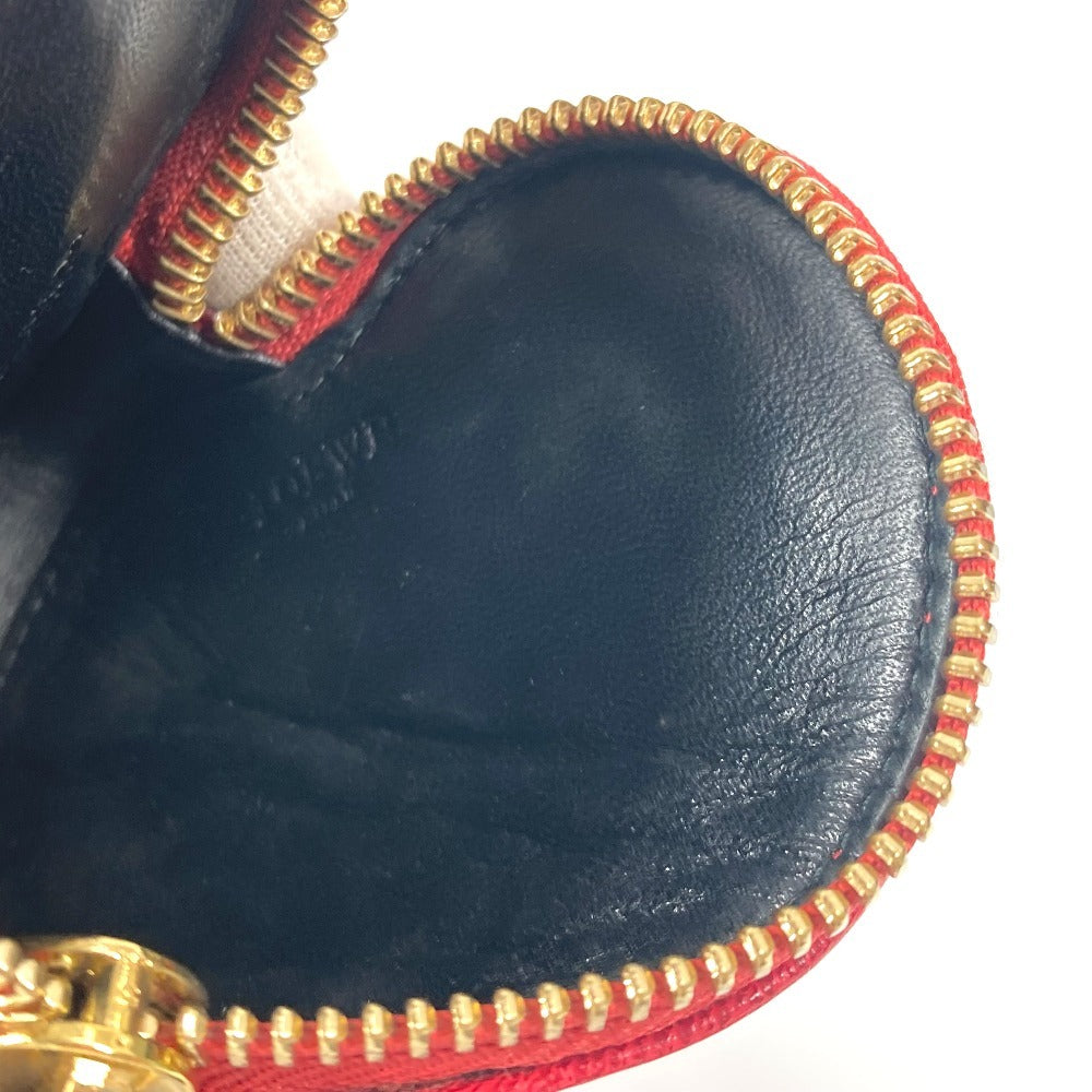 LOEWE アナグラムロゴ ハート 財布 小銭入れ コインケース レザー レディース レッド