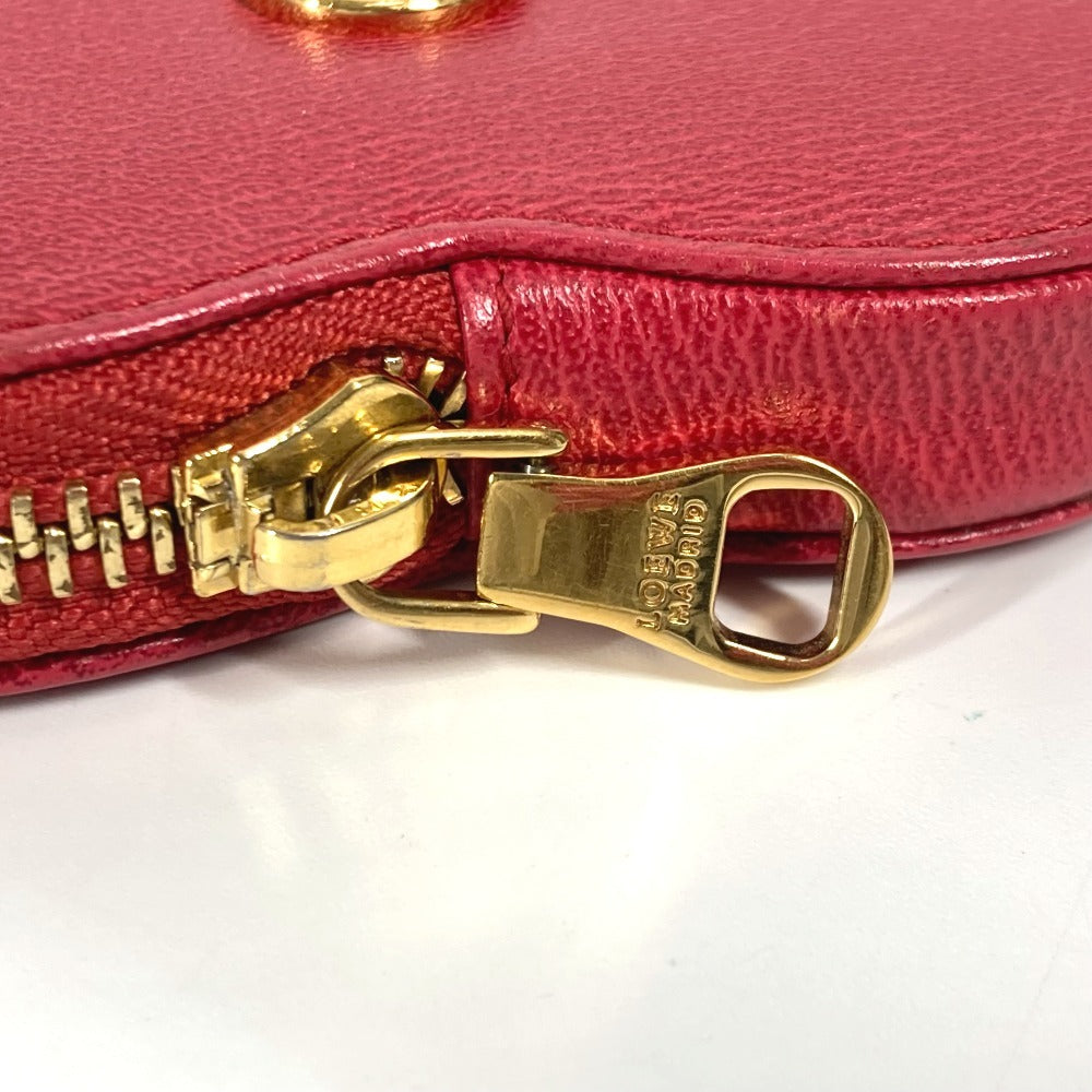 LOEWE アナグラムロゴ ハート 財布 小銭入れ コインケース レザー レディース レッド