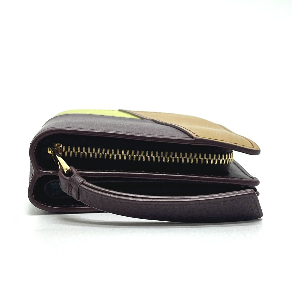 LOEWE C510Z41X01 Puzzle Compact Zip Wallet Mini Wallet Bi-fold Wallet Foldable Wallet 2-fold Wallet Leather Women's Multicolor