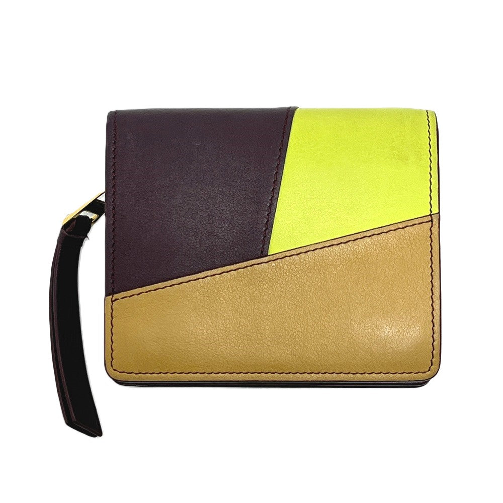 LOEWE C510Z41X01 Puzzle Compact Zip Wallet Mini Wallet Bi-fold Wallet Foldable Wallet 2-fold Wallet Leather Women's Multicolor