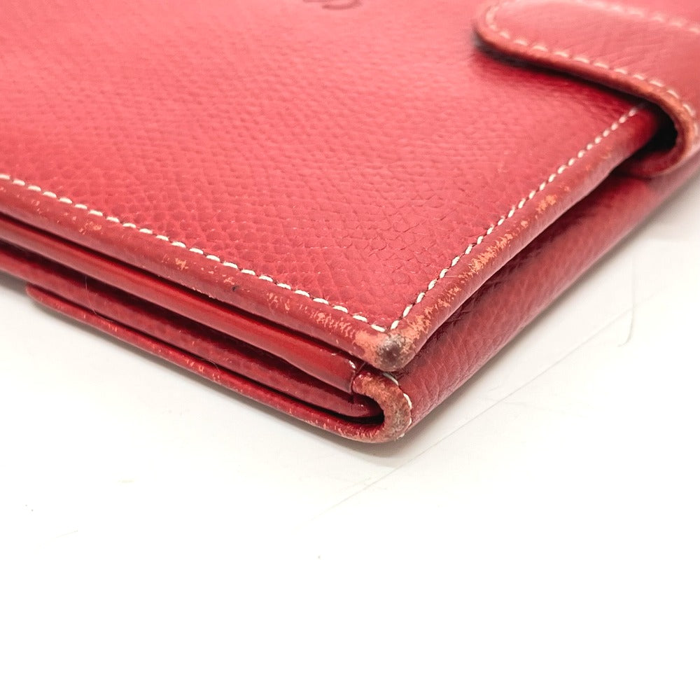 LOEWE Anagram Wallet, Compact Wallet, Bifold Wallet, Leather, Women's, Red
