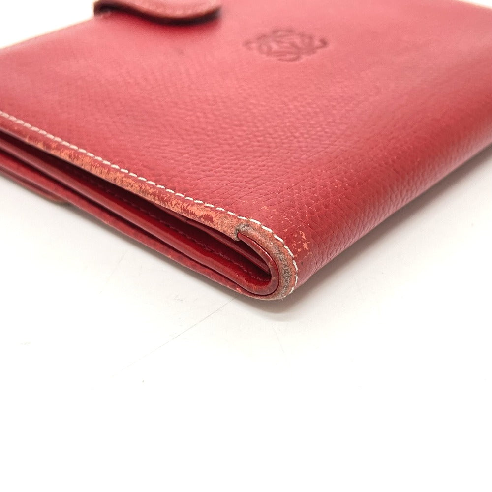 LOEWE Anagram Wallet, Compact Wallet, Bifold Wallet, Leather, Women's, Red