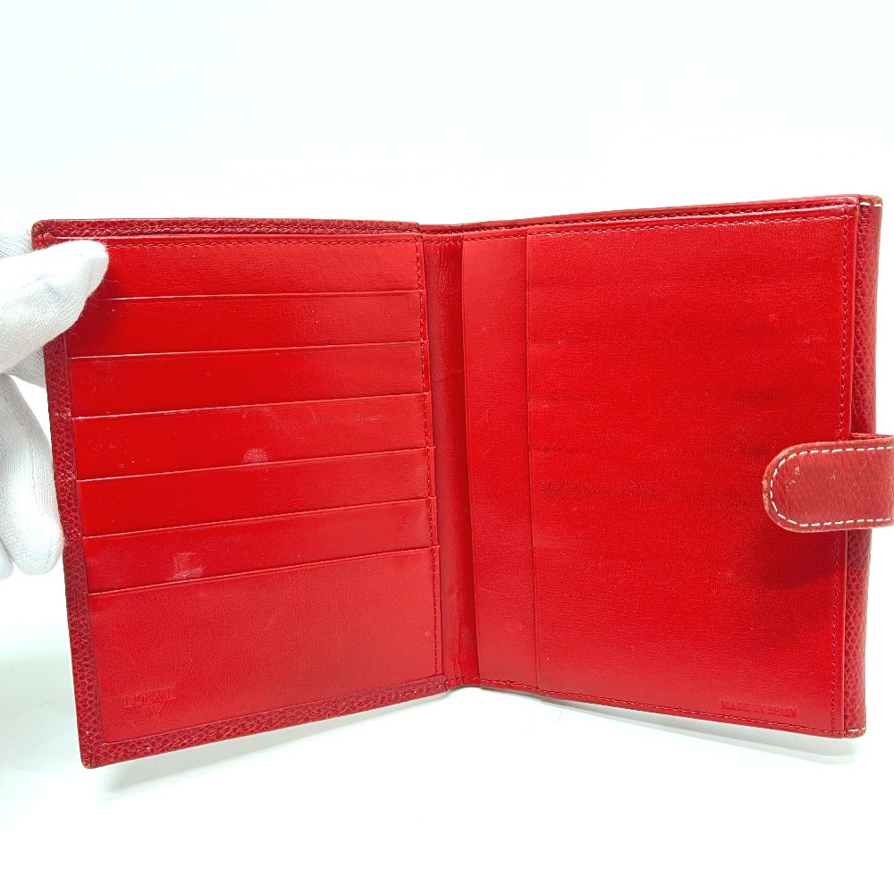 LOEWE Anagram Wallet, Compact Wallet, Bifold Wallet, Leather, Women's, Red