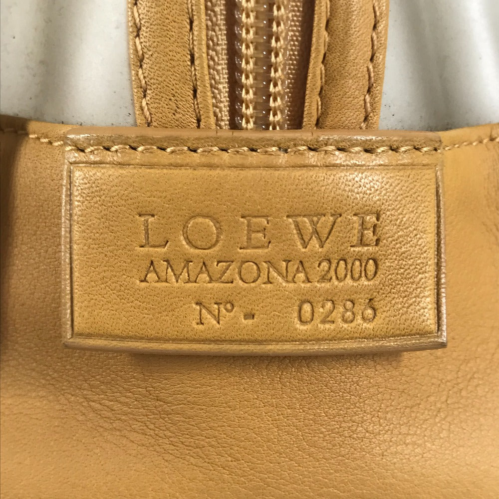 LOEWE 160周年限定 ミニボストンバッグ カバン アマソナ ロゴ ハンドバッグ ビニール/レザー レディース ベージュ