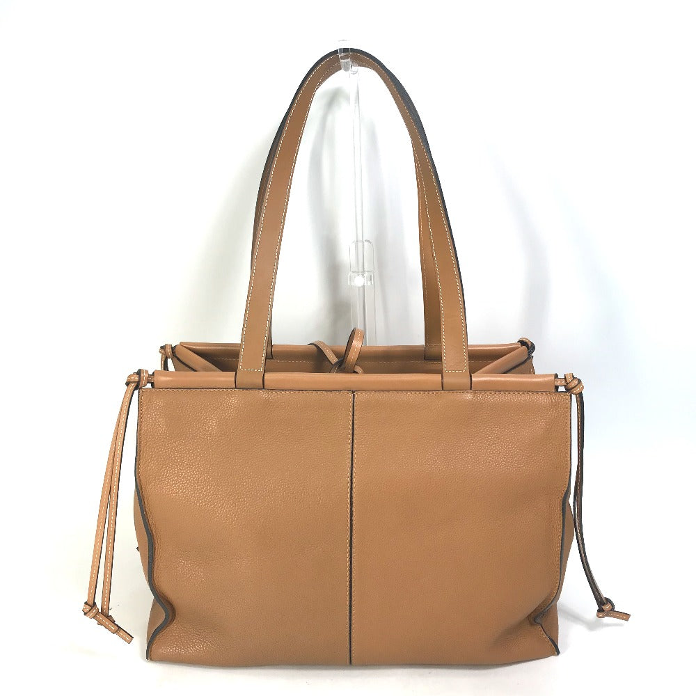 LOEWE ショルダーバッグ 肩掛け クッショントート ミディアム アナグラム トートバッグ レザー レディース キャメル ブラウン