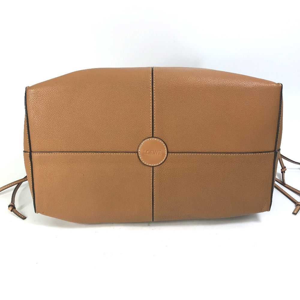LOEWE ショルダーバッグ 肩掛け クッショントート ミディアム アナグラム トートバッグ レザー レディース キャメル ブラウン