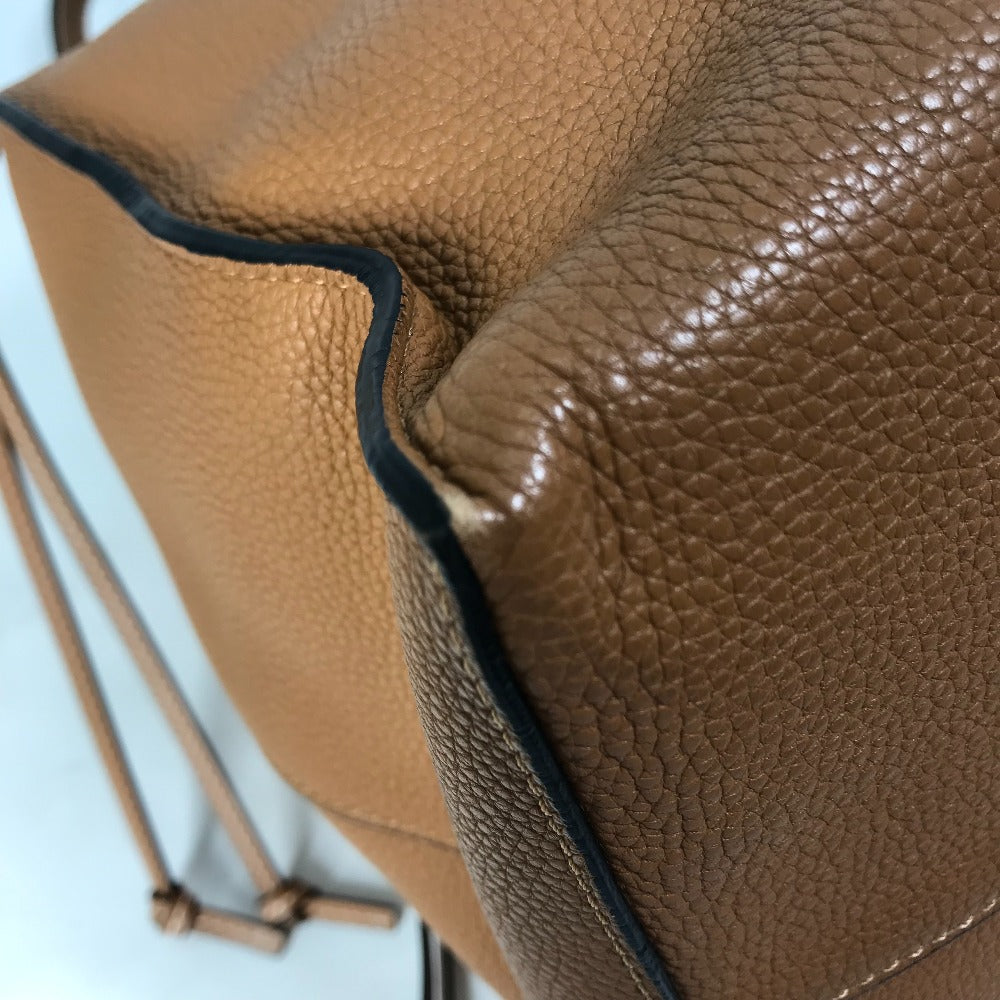 LOEWE ショルダーバッグ 肩掛け クッショントート ミディアム アナグラム トートバッグ レザー レディース キャメル ブラウン