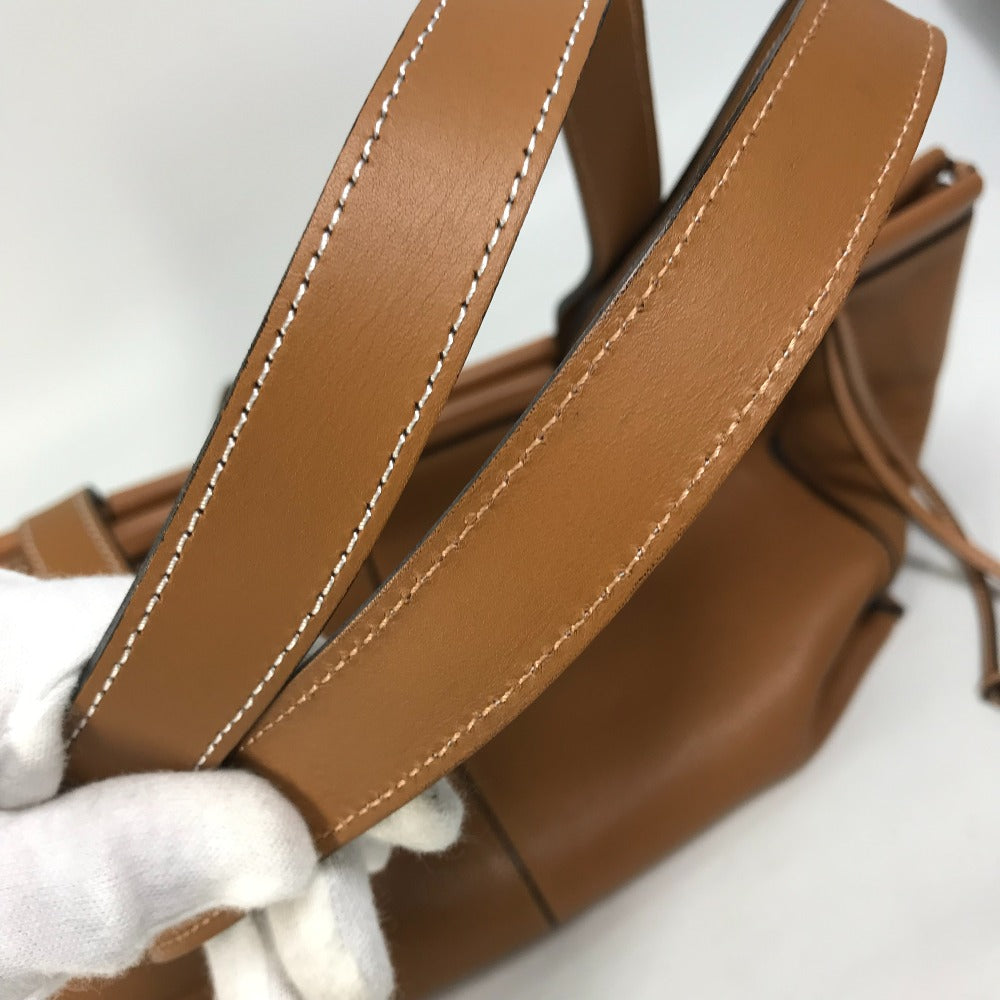 LOEWE ショルダーバッグ 肩掛け クッショントート ミディアム アナグラム トートバッグ レザー レディース キャメル ブラウン