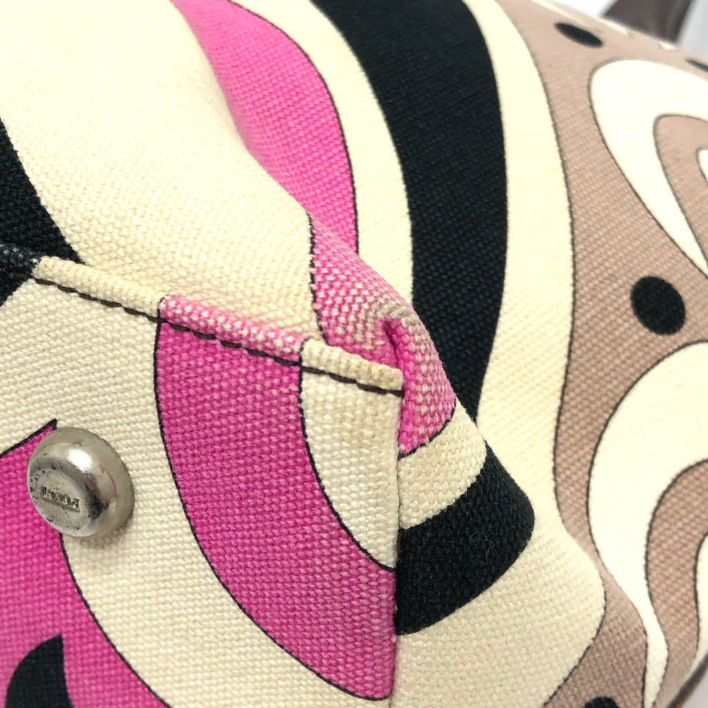 Emilio Pucci プッチ柄 カバン 肩掛け ショルダーバッグ ハンドバッグ トートバッグ キャンバス/レザー レディース マルチカラー