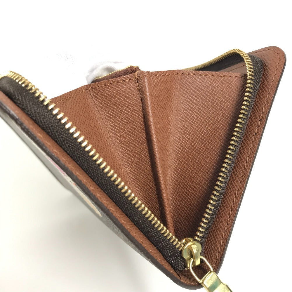 LOUIS VUITTON M61729 Monogram Panda Takashi Murakami Porte Monne Zip Long Wallet Round Zipper Monogram Canvas Women's Brown