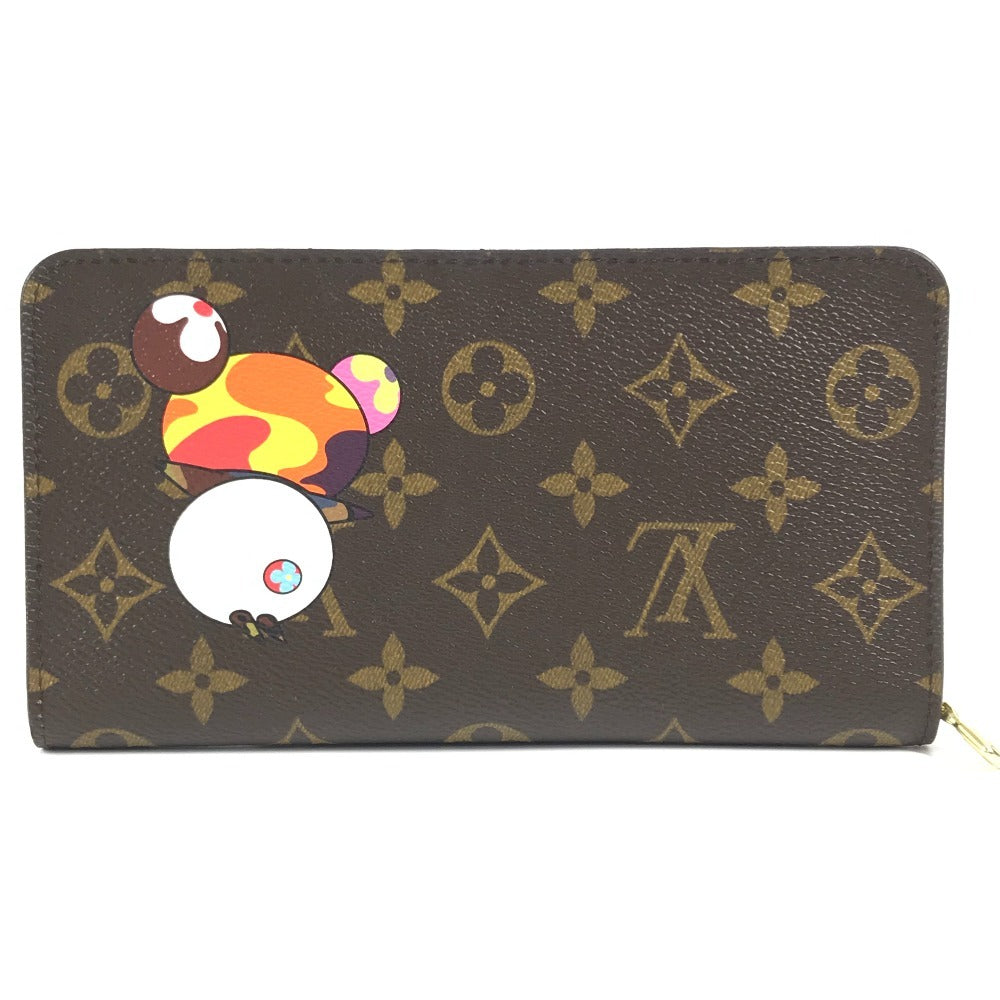 LOUIS VUITTON M61729 Monogram Panda Takashi Murakami Porte Monne Zip Long Wallet Round Zipper Monogram Canvas Women's Brown