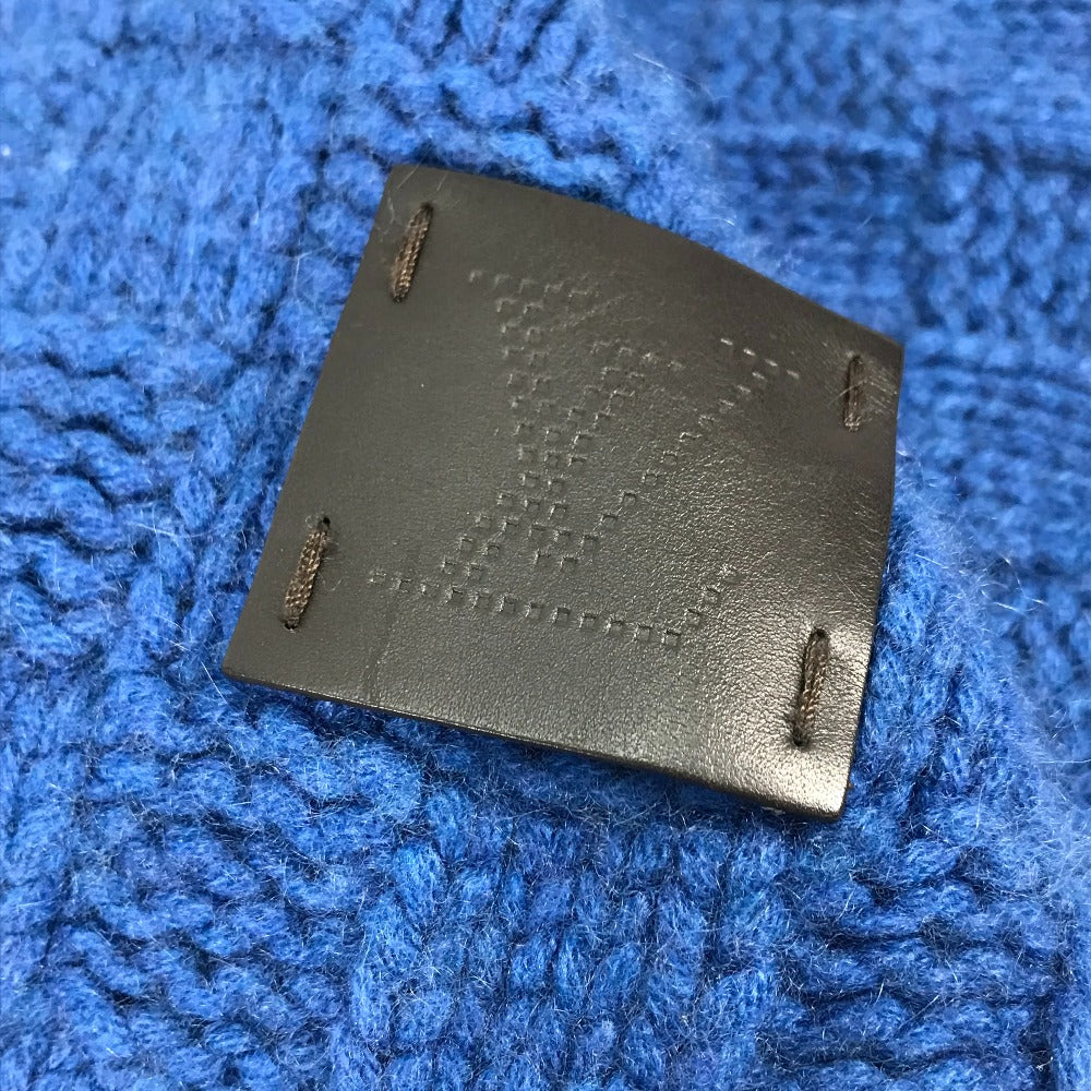 LOUIS VUITTON M75339 エシャルプヘルシンキ レザータグ 革タグ マフラー カシミヤ メンズ ブルー